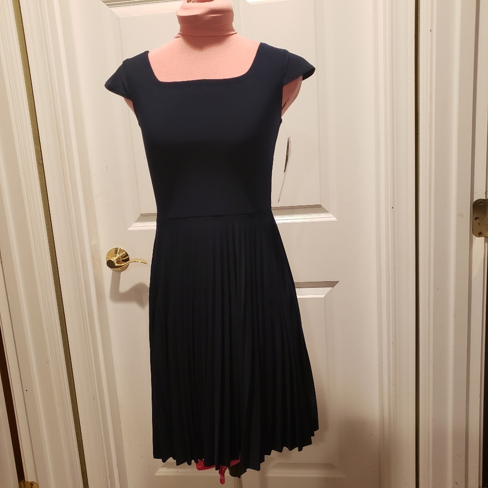 Girls 12 slim dress - Navy blue